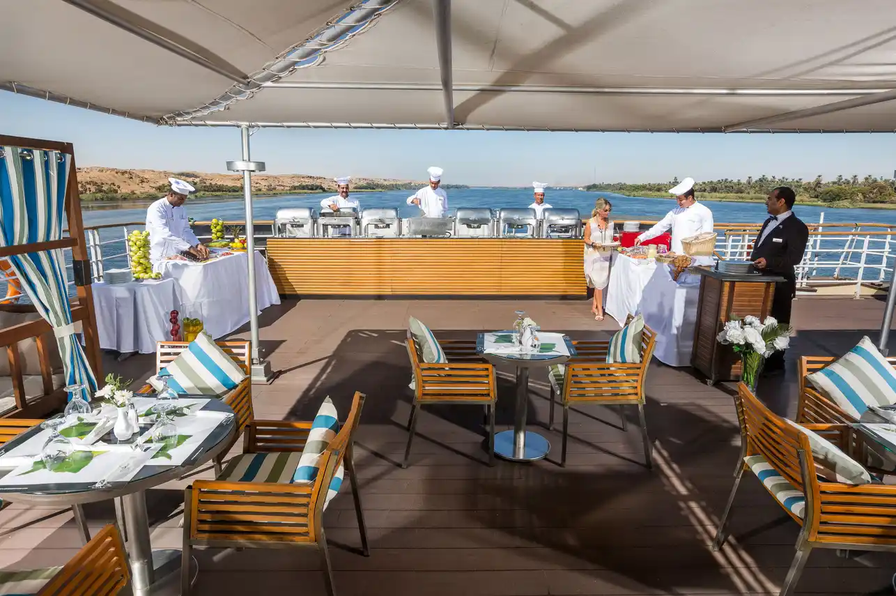 Sun deck of the MY Alyssa Nile Cruise Nile cruise